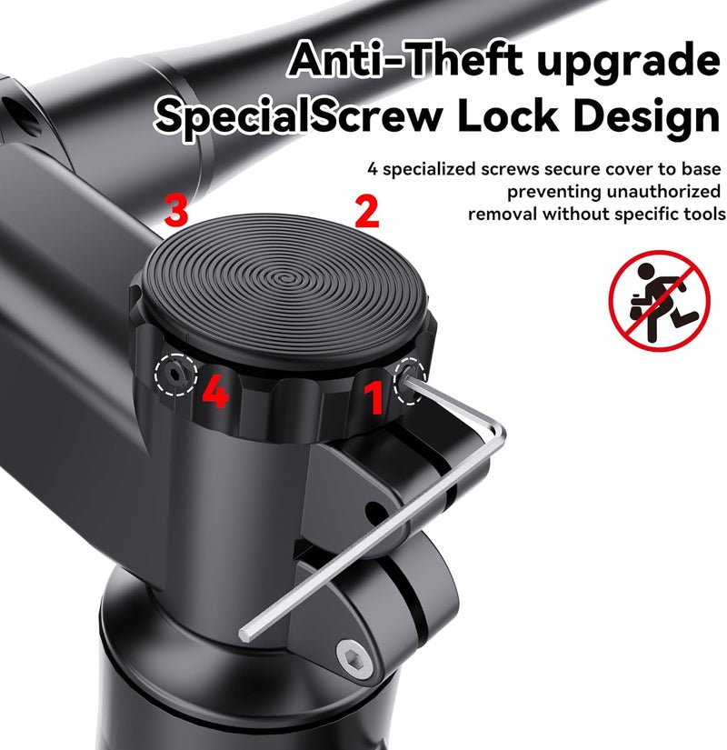 Dr.DJ for AirTag Bike Mount Hidden Stem Cap | 1-1/8" & 1-1/4" Size | Waterproof Bike Airtag Holder | Anti-Theft Bike GPS Tracker Case with Locking Screw, for Bicycle Headset Cap - Image 5